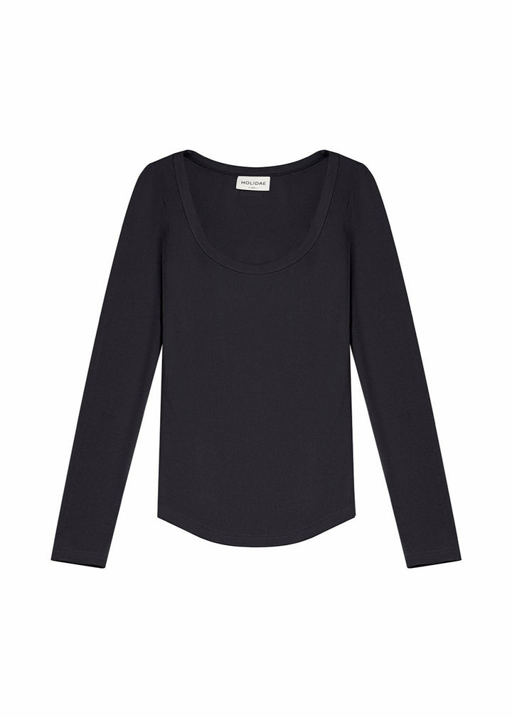 LUXE-RIB SCOOP NECK