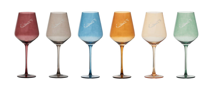 BERMUDA JEWEL TONE WINE GLASSES